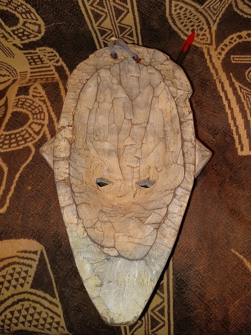 Handcrafted Gray Tribal Wall Mask - Decorative Home Wall Decor